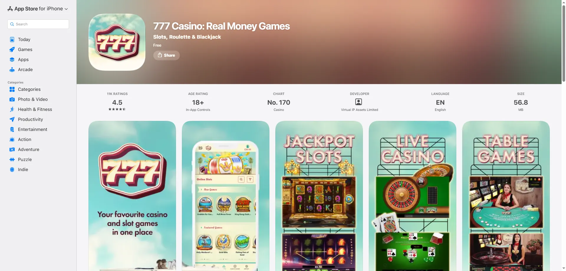 777 Casino slot machines — top titles from leading providers
